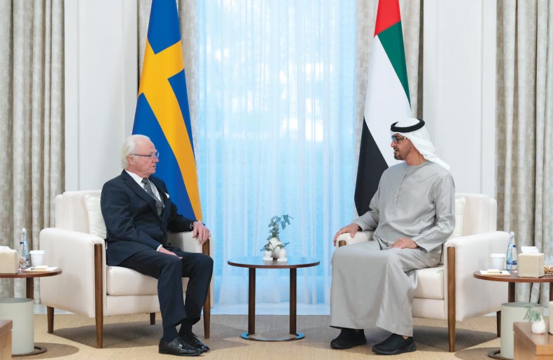 محمد بن زايد وملك السويد يبحثان علاقات الصداقة والتعاون وفرص تطويرها في جميع المجالات بين البلدين 