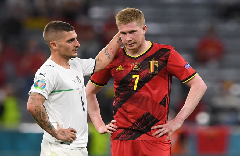 دي بروين: لعبت أمام إيطاليا  رغم تمزق كاحلي