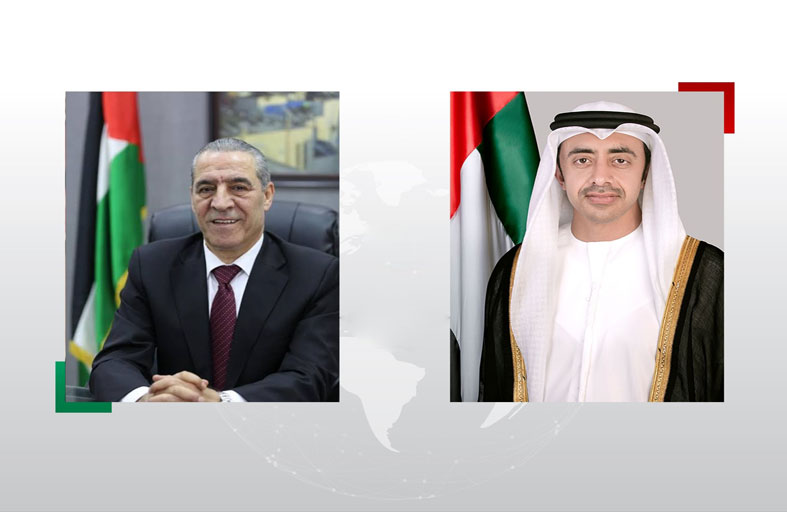 عبدالله بن زايد يلتقي حسين الشيخ ويبحثان الأوضاع الإنسانية في غزة