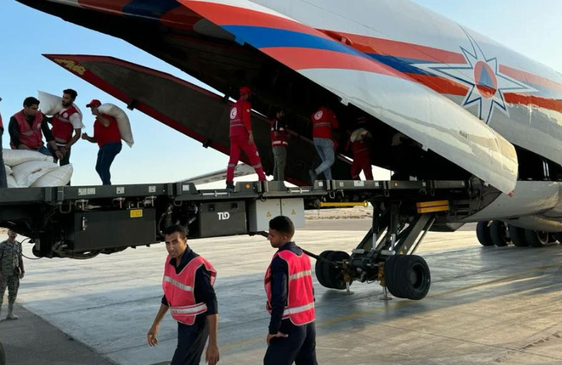 روسيا ترسل 60 طناً من المساعدات الإنسانية إلى غزة