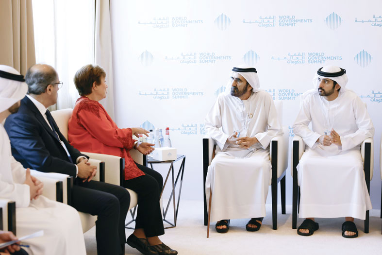 محمد بن راشد يبحث مع مديرة صندوق النقد الدولي التطورات الاقتصادية العالمية وتعزيز التعاون بين الإمارات والصندوق