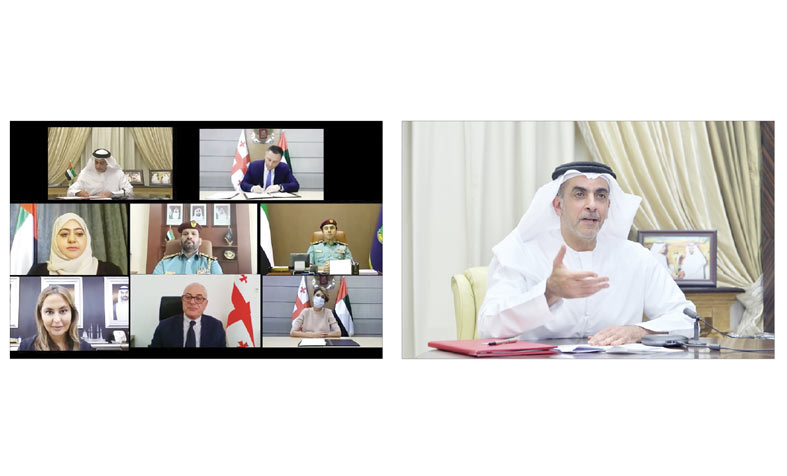 سيف بن زايد و وزير الشؤون الداخلية الجورجي يوقعان اتفاقية أمنية