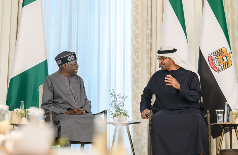 رئيس الدولة والرئيس النيجيري يؤكدان أهمية التعاون الدولي لإيجاد حلول فاعلة ومستدامة للتحديات العالمية 