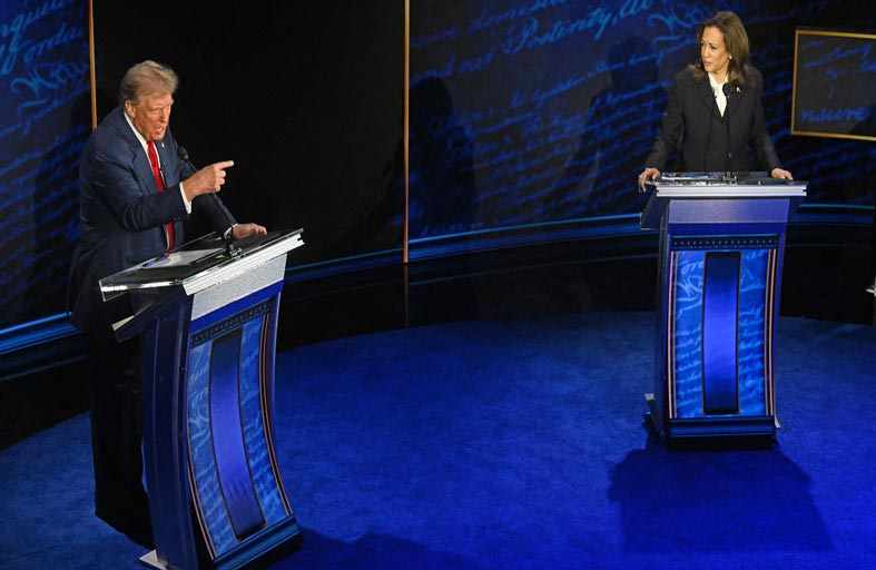 الاعتدال و المسؤولية للمرشحة الديمقراطية و إثارة الخوف و كراهية الأجانب بالنسبة لخصمها  