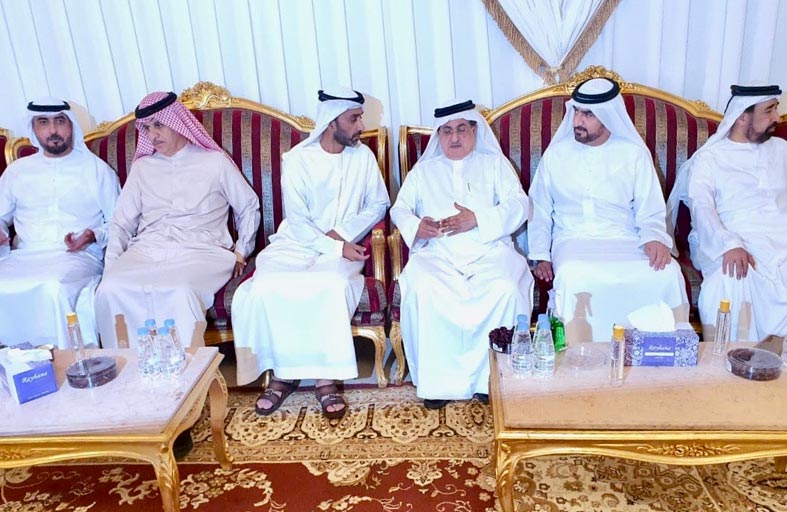 نائب حاكم الشارقة يتقبل تعازي أحمد النعيمي في وفاة أحمد بن خالد القاسمي