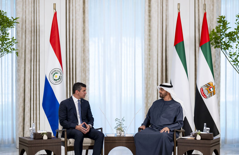 رئيس الدولة ورئيس الباراغواي يؤكدان ضرورة تكثيف العمل من أجل السلام والاستقرار في المنطقة والعالم 