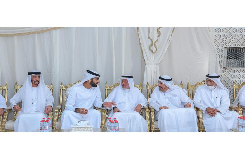 حميد بن عمار النعيمي يقدم واجب العزاء في وفاة فاطمة النعيمي ومريم أمين