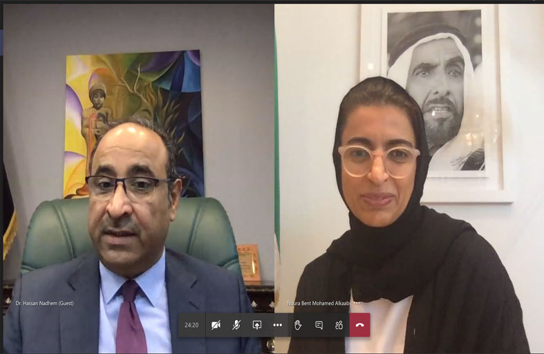 نورة الكعبي تستعرض مع وزير الثقافة العراقي الجديد مستجدات إعادة إعمار الجامع النوري