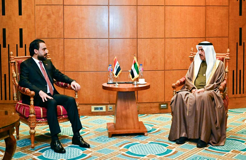 صقر غباش يبحث العلاقات الثنائية مع رئيس مجلس النواب العراقي