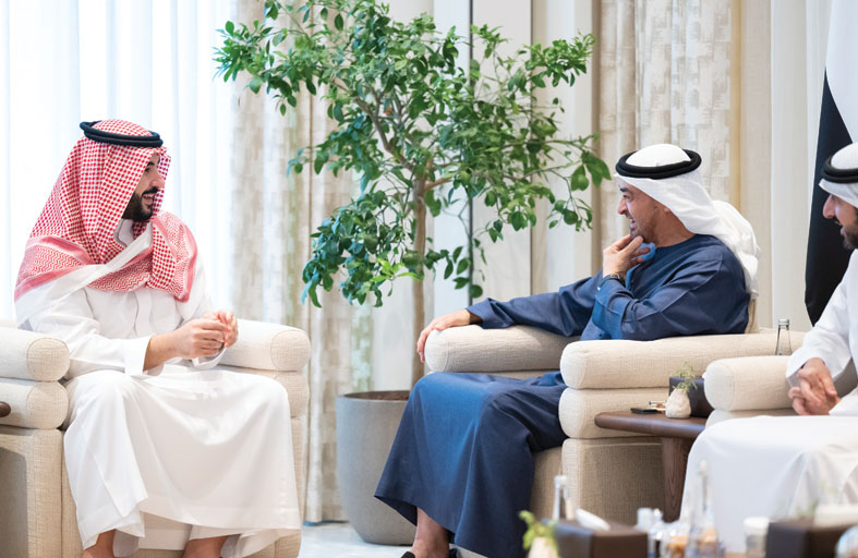 رئيس الدولة يبحث مع وزير الدفاع السعودي علاقات التعاون وتطورات الأوضاع في المنطقة 