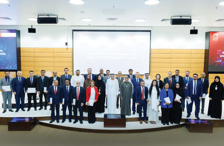 جامعة الإمارات تكرّم أعضاء هيئة التدريس والباحثين والطلبة لنشرهم في أفضل المجلات العلمية العالمية 