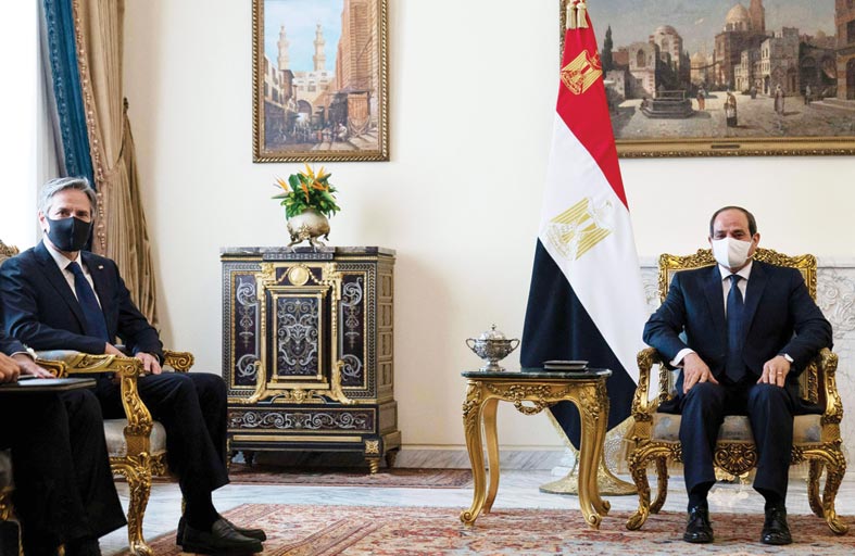 بلينكن: نعمل مع مصر لتحقيق السلام بين الفلسطينيين وإسرائيل