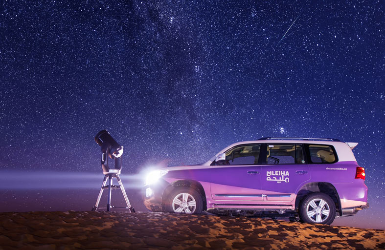 مركز مليحة الأثري يطلق تجربة مراقبة النجوم المتنقلة