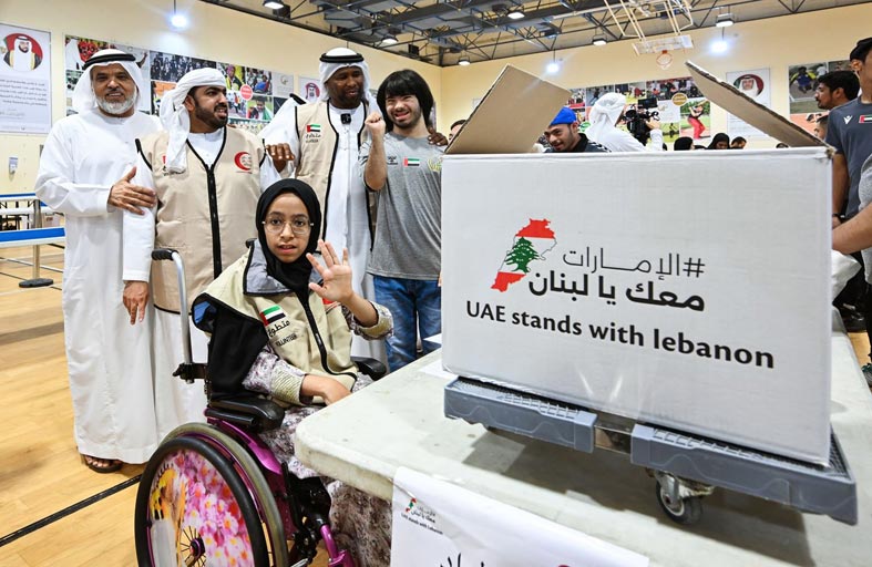 أصحاب الهمم وذووهم وكوادر «زايد العليا» ينظمون مبادرة تبرع ضمن حملة الإمارات «معك يا لبنان»