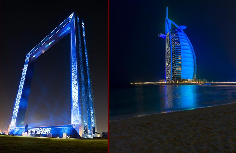 معالم رئيسة تُضيء بالأزرق احتفاءً باليوم العالمي للتوحد