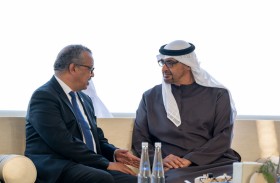 رئيس الدولة ومدير عام منظمة الصحة العالمية يبحثان مجالات التعاون بين الإمارات والمنظمة والوضع الصحي في غزة