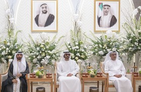 خليفة بن طحنون بن محمد يحضر حفل استقبال بمناسبة زفاف أحمد محمد الظهوري