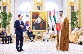 رئيس الدولة والرئيس الكوري يشهدان تبادل وإعلان عدد من الاتفاقيات ومذكرات التفاهم بين البلدين