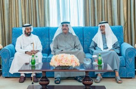 حاكم أم القيوين يتقبل التعازي من طحنون بن محمد في وفاة محمد بن حميد عبدالرحمن الشامسى