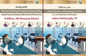 شرطة عجمان تسوي خلافات مالية بقيمة 10 ملايين ونصف خلال عام 2020
