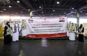 طائرة مساعدات طبية من هيئة الهلال الأحمر الإماراتي تصل الى دمشق للحد من تفشي كورونا