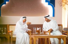 حاكم عجمان يستقبل وزير العدل وجموع المهنئين بشهر رمضان المبارك