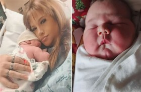 أم تضع رضيعاً عملاقاً 