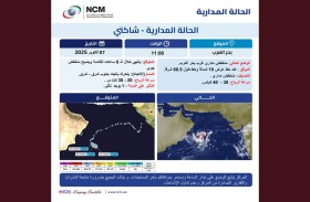 الوطني للأرصاد : تراجع الحالة المدارية شاكتي إلى منخفض مداري دون تأثير على الدولة