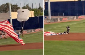 هبوط كارثي لمظليين خلال عرض جوي 