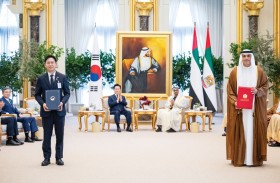 رئيس الدولة والرئيس الكوري يشهدان تبادل عدد من مذكرات التفاهم والاتفاقيات بين البلدين