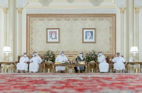 حاكم الشارقة يستقبل المهنئين بشهر رمضان المبارك 