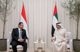 منصور بن زايد يبحث مع رئيس الوزراء اليمني العلاقات الثنائية بين البلدين وسبل تعزيزها 