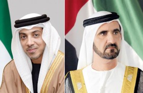 محمد بن راشد ومنصور بن زايد يهنئان أحمد عبدالله الصباح 