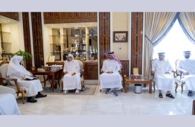 حميد بن راشد يستقبل القارئ ناصر القطامي ضيف برنامج «المسجد العامر » في عجمان