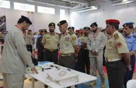 أحمد بن طحنون يفتتح معرض الشرطة العسكرية لمسرح الجريمة ومكافحة المخدرات