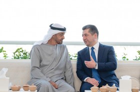 محمد بن زايد يبحث مع رئيس حكومة إقليم كردستان العراق تطورات الشرق الأوسط وأهمية دعم جهود ترسيخ أركان السلام والاستقرار في المنطقة 