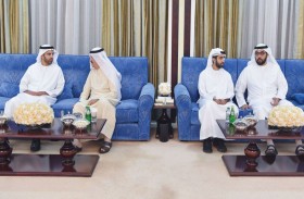 حاكم أم القيوين يتقبل تهاني ولي عهد رأس الخيمة بمناسبة شهر رمضان المبارك   