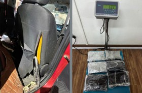 جمارك دبي تضبط مسافراً حاول تهريب 6.5 كيلو حشيش وما يقارب 3 جرام من مادة «الكريستال المخدرة»