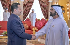 محمد بن راشد يستقبل رئيس وزراء العراق 