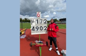 سلمى المري تحطم رقم الدولة القياسي في «رمي المطرقة» بسلوفينيا