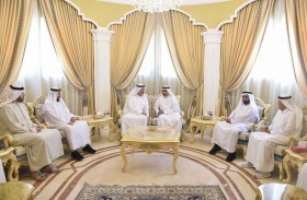 حاكم أم القيوين يعزى في وفاة فاطمة عبدالله المزروع بمنطقة الطلاع بالشارقة