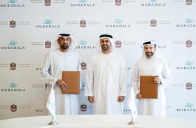 ذياب بن محمد بن زايد يشهد توقيع اتفاقية بين مجلس الإمارات للتنمية ومبادلة لدعم مشروع قرى الإمارات