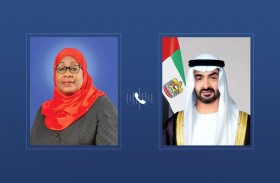 رئيس الدولة يتلقى اتصالاً هاتفياً من رئيسة تنزانيا  استنكرت خلاله الاعتداءات الإيرانية التي تتعرض لها الإمارات