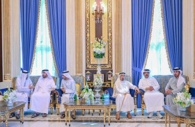 حاكم عجمان وولي عهده يقدمان واجب العزاء في وفاة عبدالله بن مصبح بن غليطة الغفلي