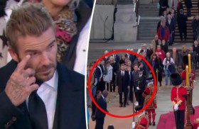 بالدموع .. بيكهام يودع الملكة إليزابيث