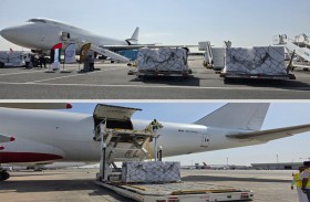 طائرة إغاثة محملة بـ 100 طن من المواد الغذائية تغادر إلى غزة