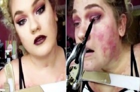 تتحول إلى فنانة مكياج رغم فقدانها أطرافها 