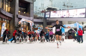 مشاركة واسعة في أول سباق  «دواثلون ثلجي» في دبي