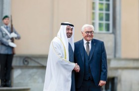 مراسم استقبال رسمية لرئيس الدولة والرئيس الألماني في مقدمة مستقبليه
