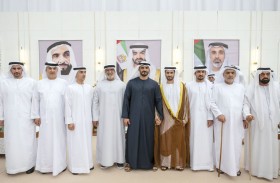 زايد بن محمد بن زايد يحضر حفل استقبال بمناسبة أفراح النيادي والشامسي
